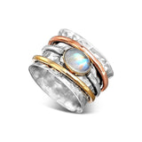 Bohemian moonstone thumb ring