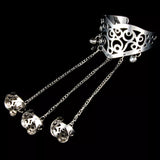 Bracelet bague spirale manchette argenté