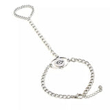 Bracelet bague oeil argent