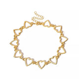 Choker doré coeurs métalliques multiples