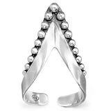 bague de pouce en v argentee