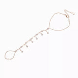 bijou de main colonne strass rose gold