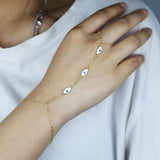 bracelet bague oeil karma doré