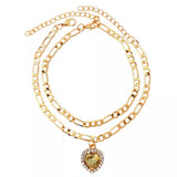 chaine de cheville coeur de l_ocean jaune