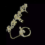 chaine de main duo bagues trass doré