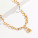 chaine de taille cadenas doré