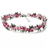 choker fleurs pastels