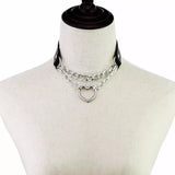 choker gothique chaine coeur