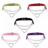 choker gothique chaine coeur variantes