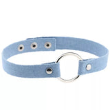 choker jean anneau bleu clair