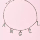choker strass ange argenté