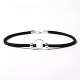collier choker petit anneau argenté
