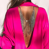 collier de dos argente a strass intense