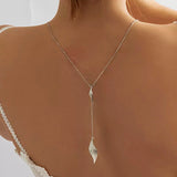 collier de dos argente feuillage