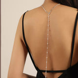 collier de dos argente multiples perles minimalistes