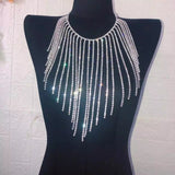 collier de dos a strass intense argentes