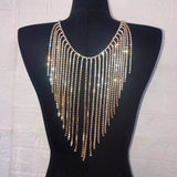 collier de dos a strass intense dores