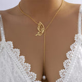collier de dos demi papillon doré