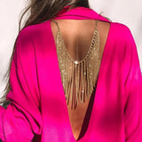 collier de dos dore a strass intense