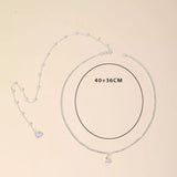 Minimalist multiple beaded silver back necklace