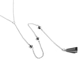 collier de dos perles noires argente
