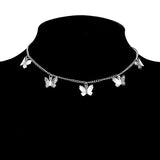 collier shoker papillon argenté