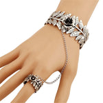 Pink silver cuff hand jewelry