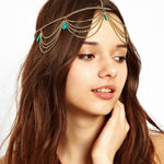 Head jewelry with blue charms