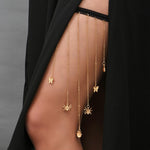 Golden spider thigh chain