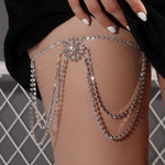 Rhinestone flower thigh chain
