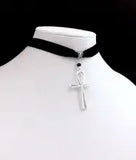 Cross choker necklace