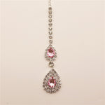 Bijou de tête argenté à strass rose