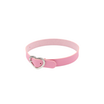 Choker cuir rose ceinture coeur