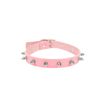 Choker cuir rose mini pic