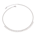 collier choker avec cristaux argentt