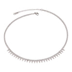 collier choker avec petites croix argent