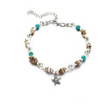 Chaîne/bracelet de cheville étoile de mer blanc