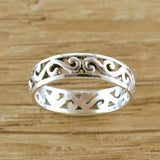 Silver and openwork thumb ring