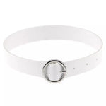 choker cuir blanc boucle de ceinture