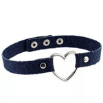 choker jean anneau coeur foncé