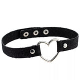 choker jean anneau coeur noir