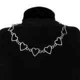 choker petit coeur argenté