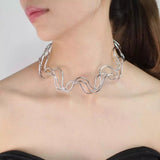 choker vague argenté