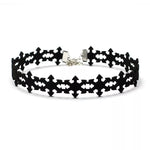 collier choker flocons de neige noirs