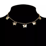 collier shoker papillons doré